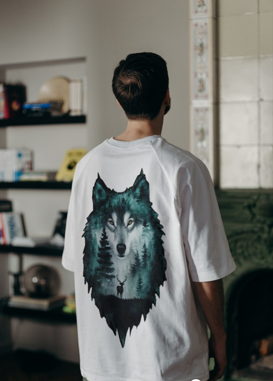 Wolf White Oversized T-Shirt