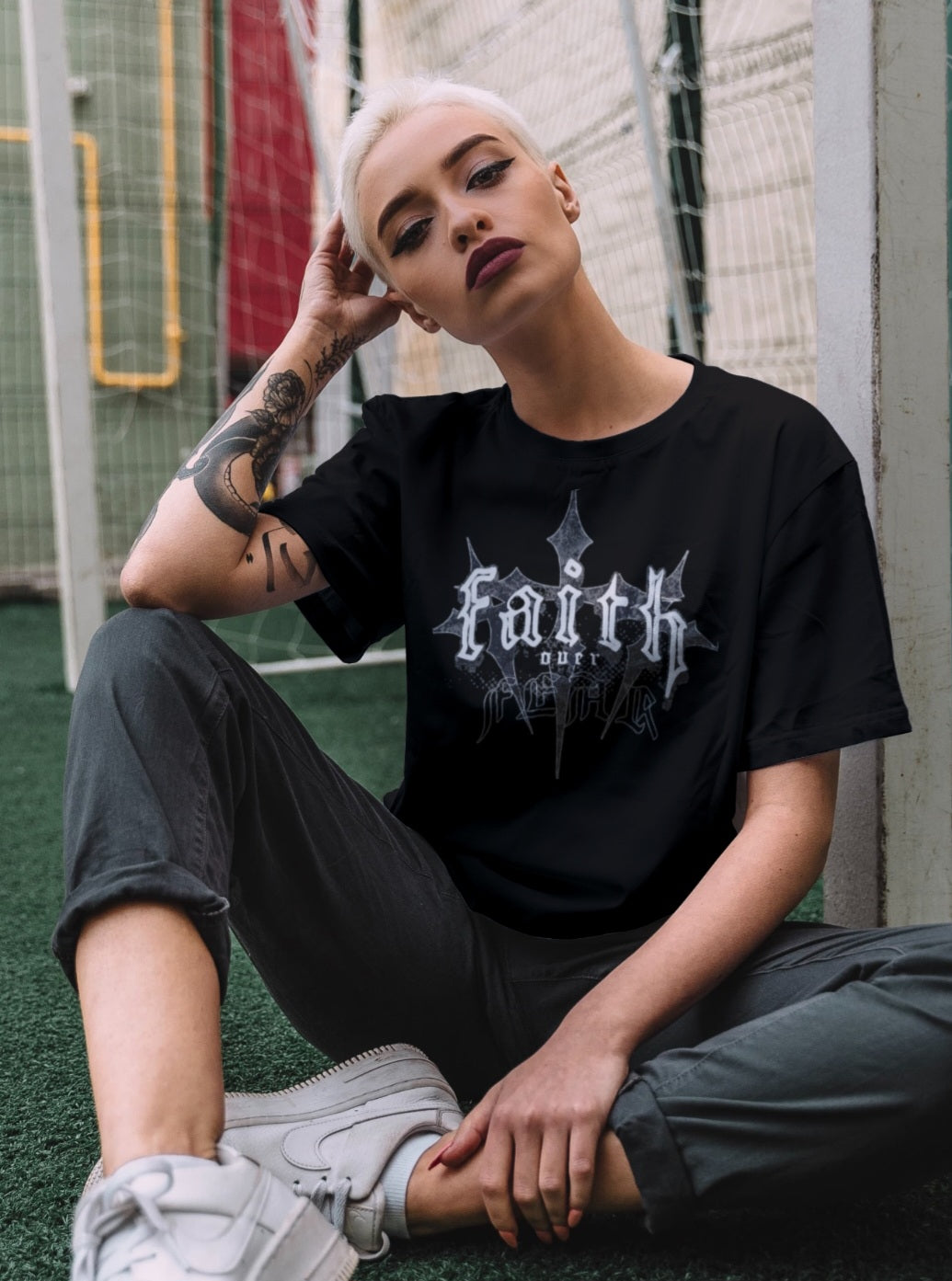 Faith Black Oversized T-Shirt