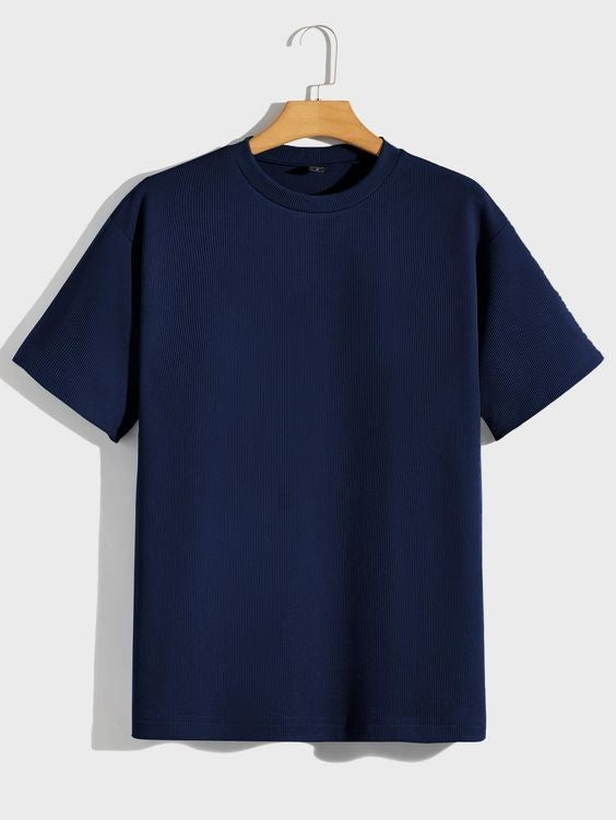 Navy Blue Plain Oversized T-Shirt