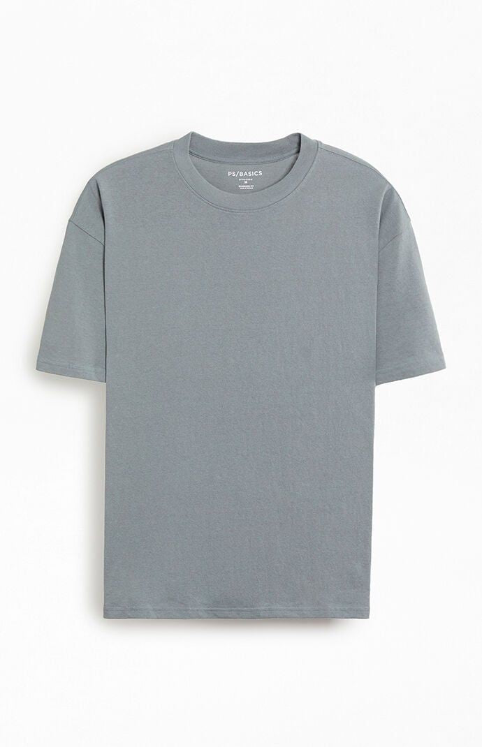 Grey Melange Plain Oversized T-Shirt