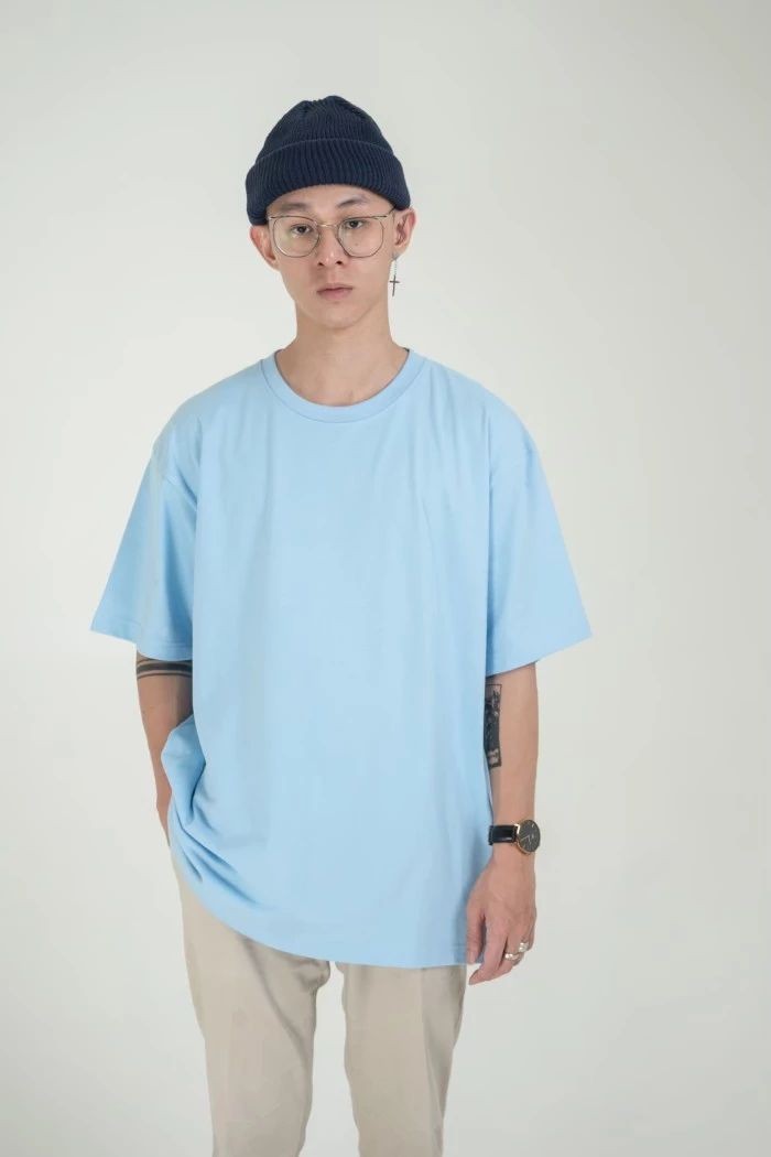 Baby Blue Plain Oversized T-Shirt