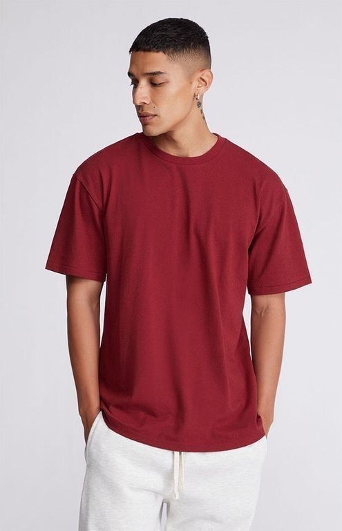 Maroon Plain Oversized T-Shirt