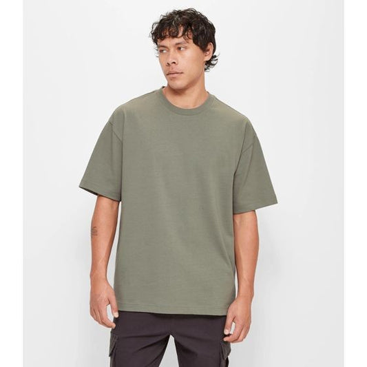 Olive Green Plain Oversized T-Shirt